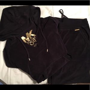 Michael Kors terry cloth sweat suit navy blue